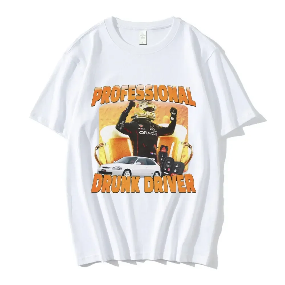 Professional Drunk Driver Funny T-Shirt  Womens  Fashion Vintage Short Sleeve T-shirts Casual T Shirts