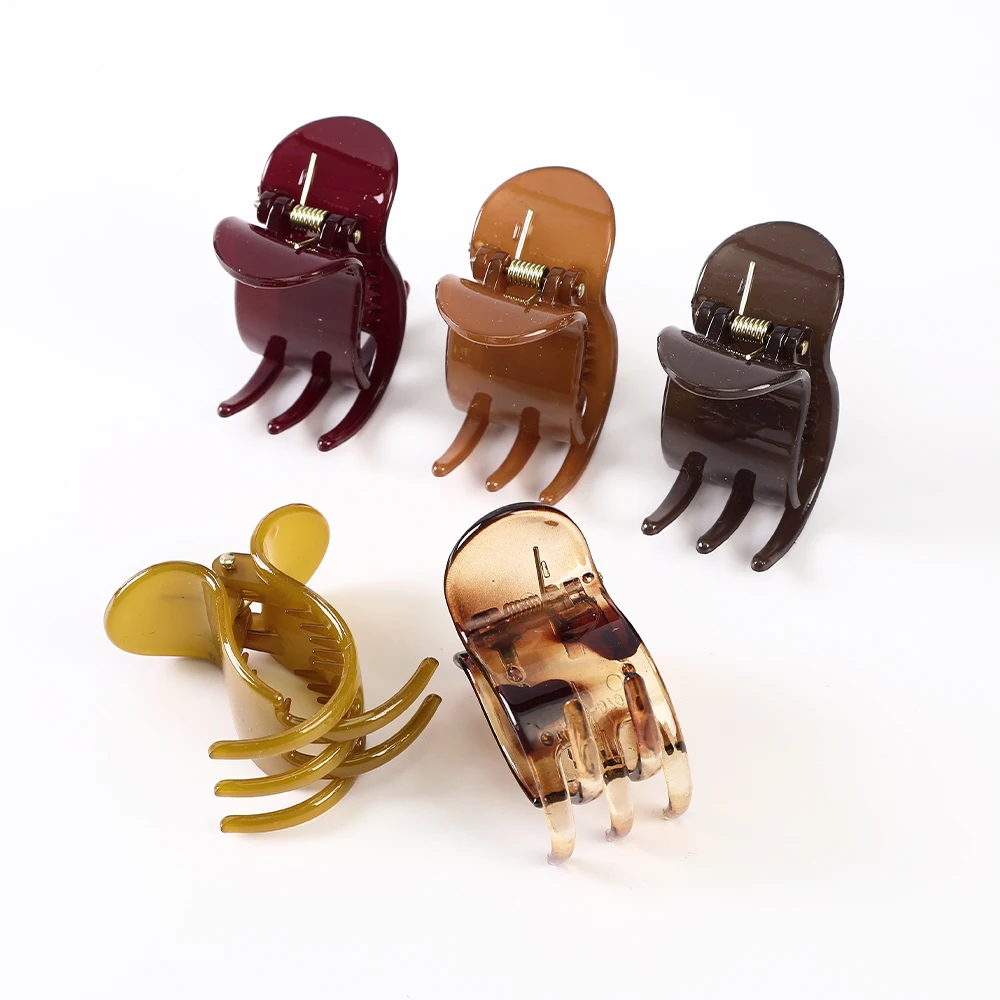 

5PCs Amber Ponytail Clip Hair Claws Acrylic Hair Clips Crab For Women Girl Gift Hair Accessories Festival Headwear