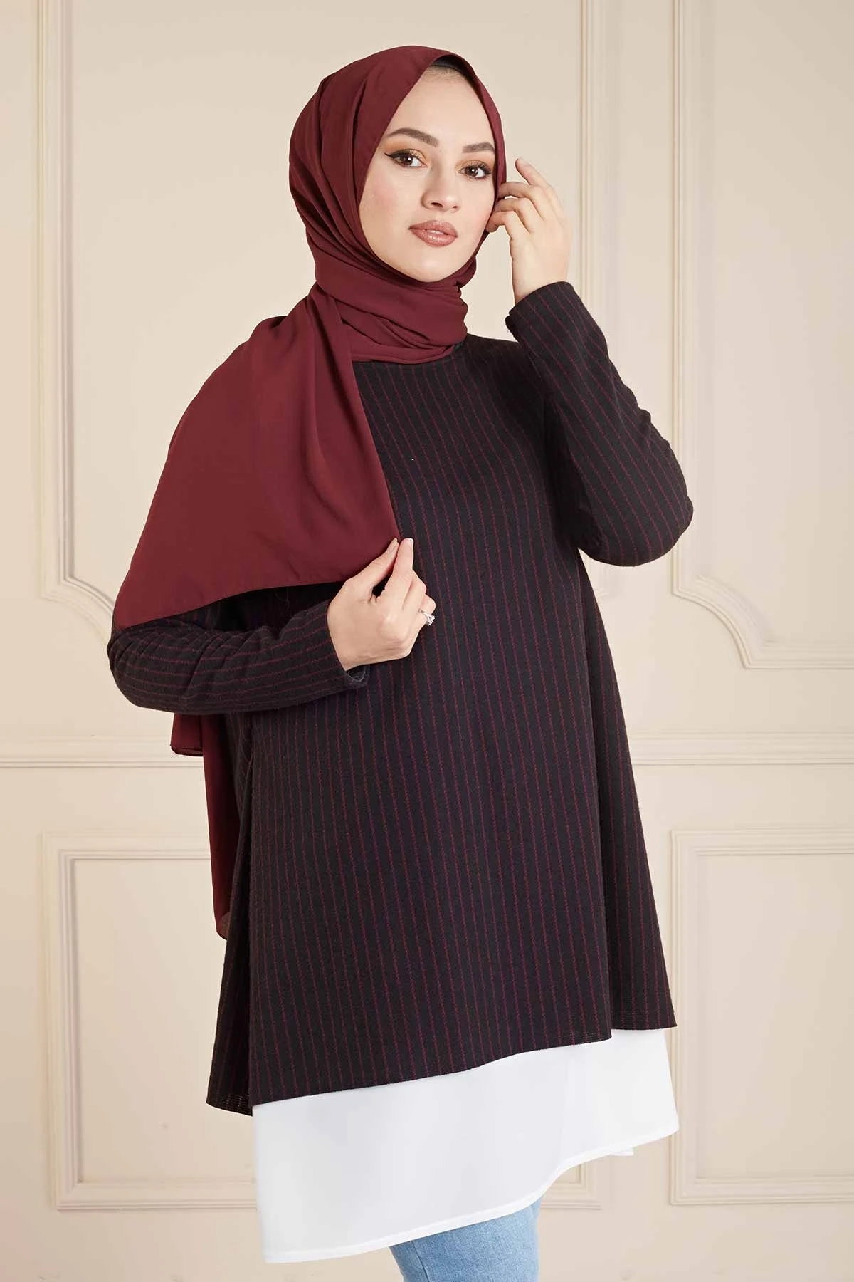 Striped Tunik NY Burgundy