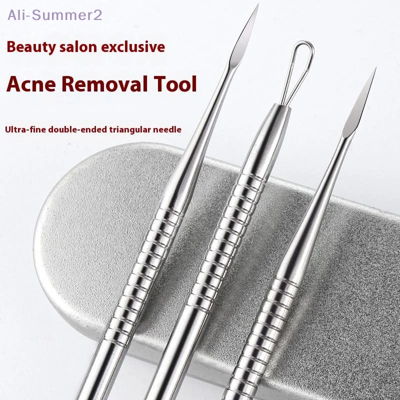 {MX} Clip de espinillas y espinillas ultrafinas, acero inoxidable, partículas de grasa para acné, elimina la aguja, herramientas de limpieza de belleza facial