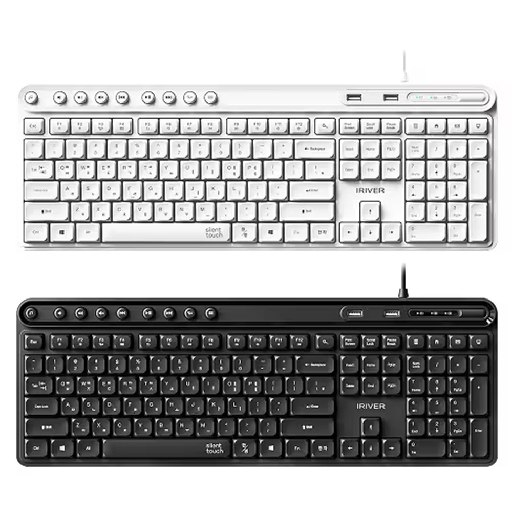 Iriver K601U لوحة مفاتيح سلكية صامتة مضادة للبكتيريا بمنفذين مقاومة للماء من Kisskin