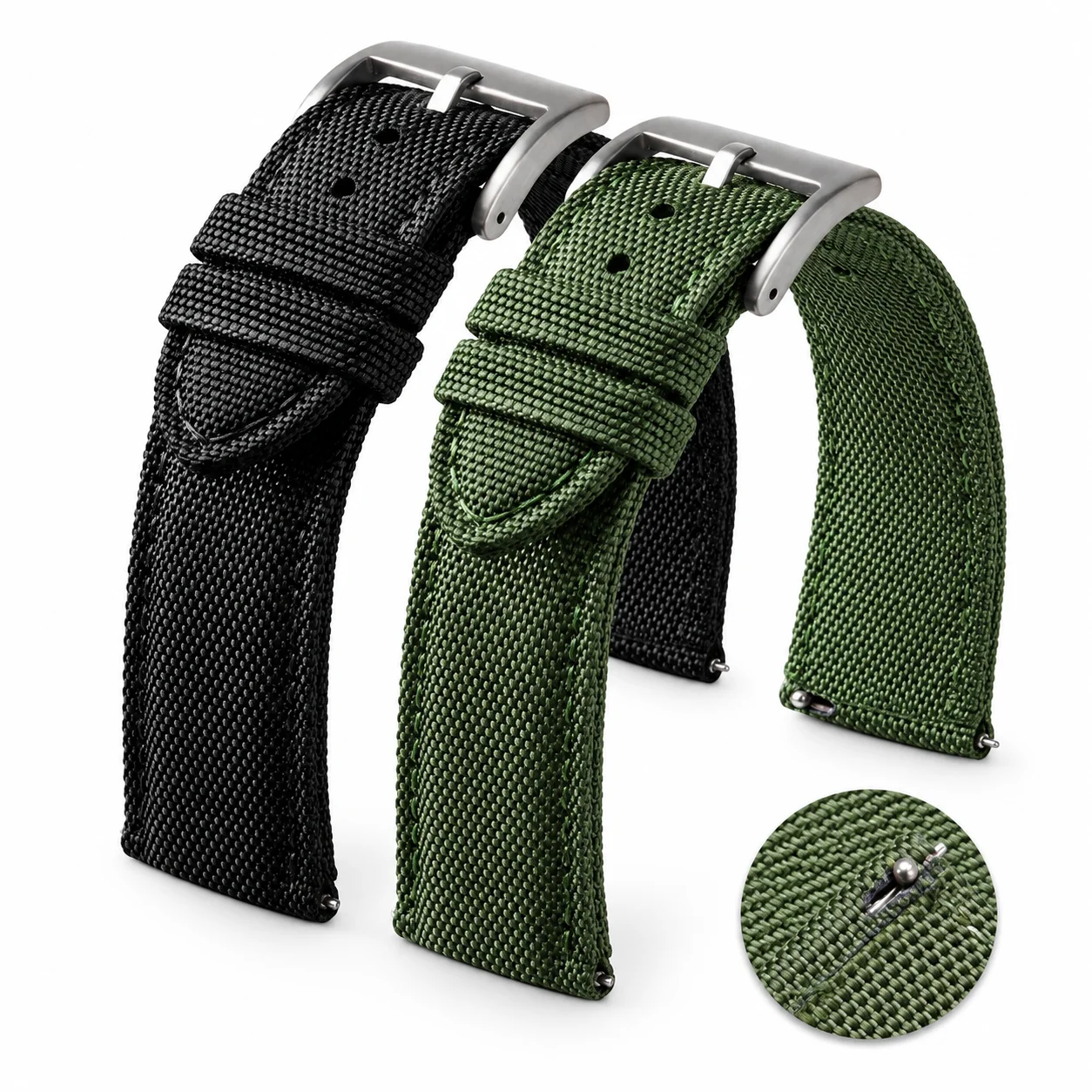 20mm 22mm Waterproof Sailcloth Watch Strap Two-Sided Nylon Watchband Universal Belt for Men Women Sport Quick Release Wrist Band