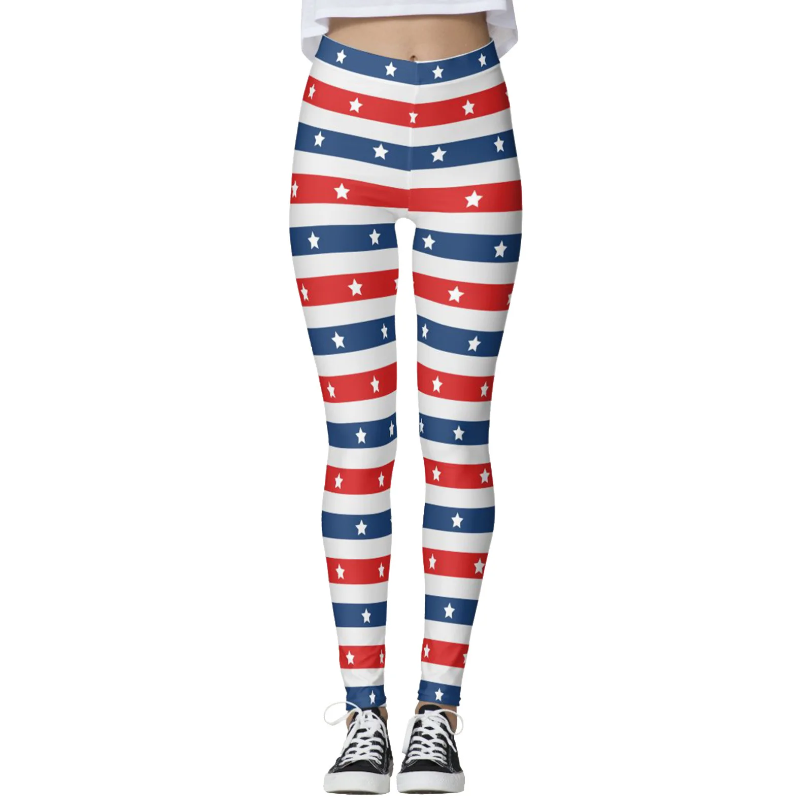 Flaga amerykańska legginsy sportowe damskie rajstopy z nadrukiem 3D spodnie do jogi legginsy gimnastyczne damskie bezszwowe legginsy dla kobiet Legginsy seksowne