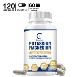 Potassium Magnesium Complex Capsules Bone&Muscle&Heart Health Supplement Sleep Muscle Relaxation Stress & Anxiety Relief Food