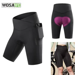 WOSAWE Women Cycling Padded Shorts Summer Shockproof Underwear MTB Road Bicycle Tights Fitness Shorts Downhill Riding Clothing