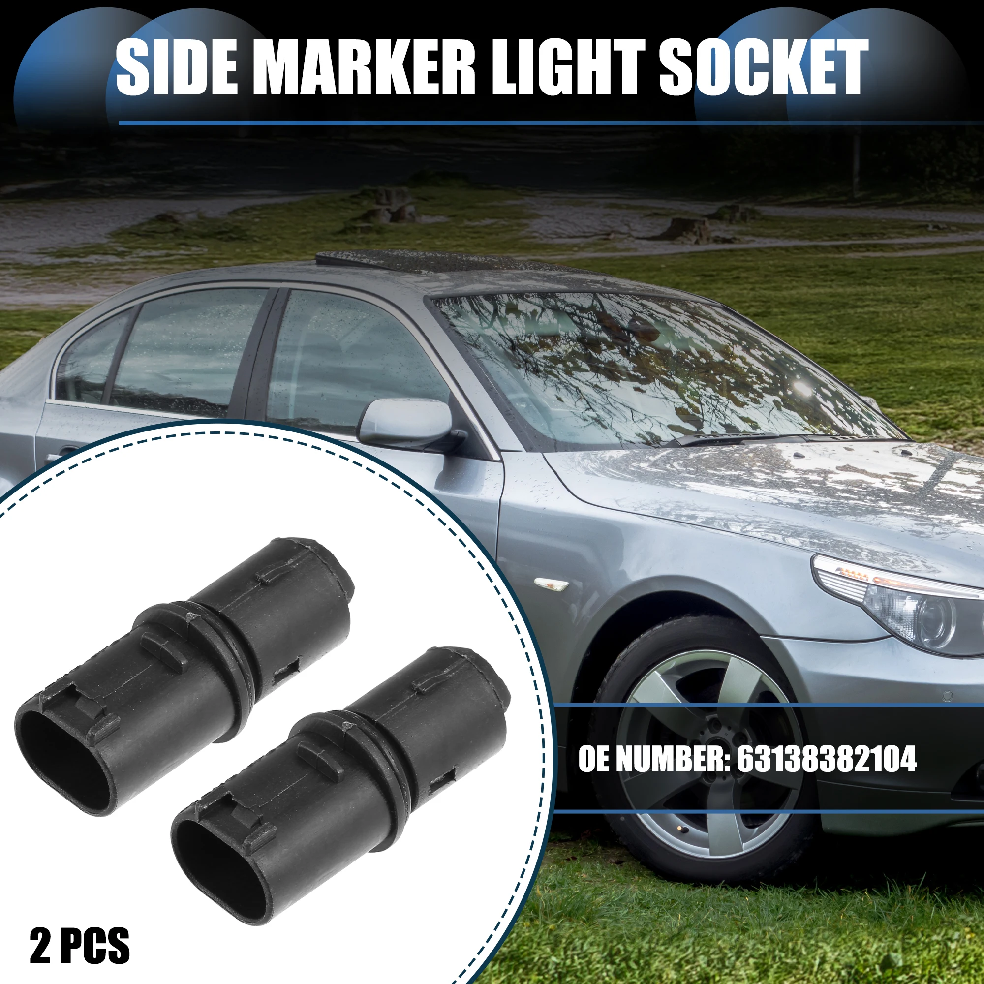 X Autohaux Side Marker Light Socket, License Plate Lamp Connector No.63138382104 for BMW Mini Cooper 3 5 Series Black