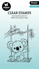 Clearstamps - Swinging by - Koala Stamps For DIY Scrapbooking Crafts Maker Photo Album Template Handmade Decoration