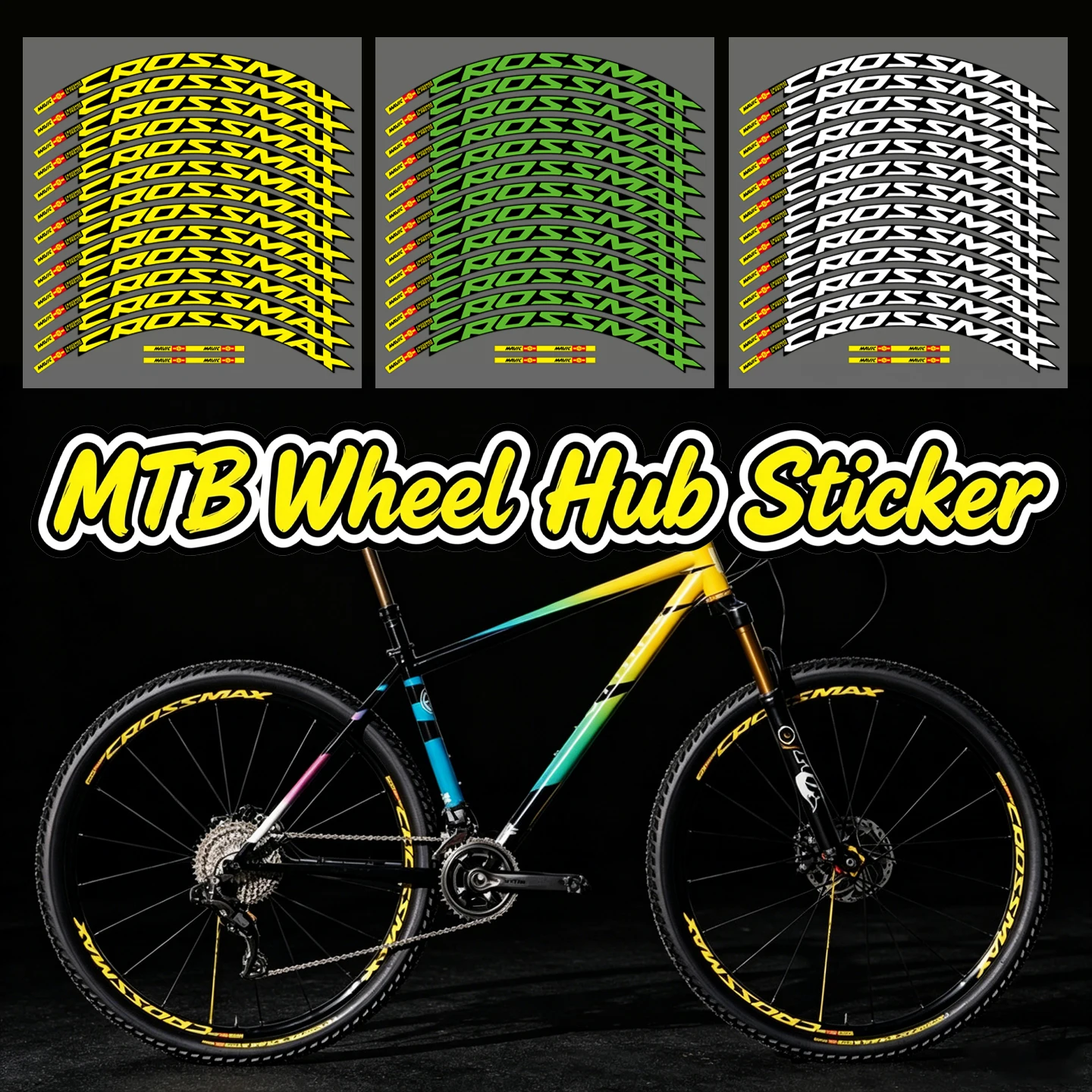

MAVIC CROSSMAX SL PRO MTB Wheel Set Sticker Mountain Bike Bicycle Wheels Hub Rim Vinyl Reflective Waterproof Accessories Decals