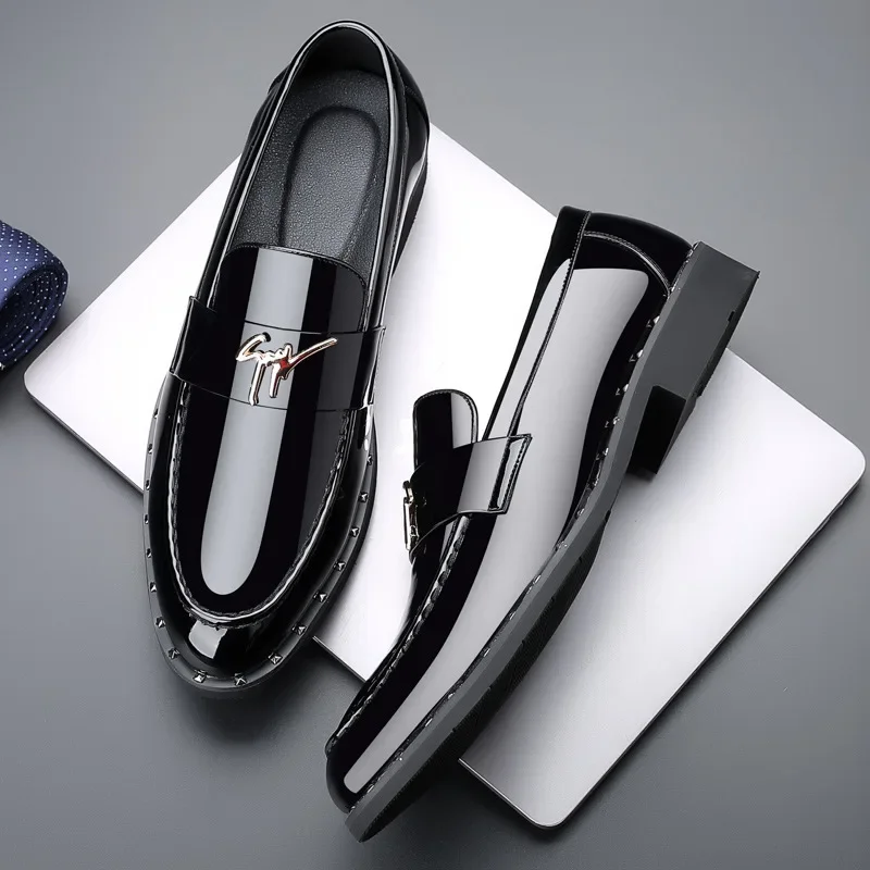 male comfortable shoe leather fashion shoes men terse mocassini loafers black high quality casual mens luxury business