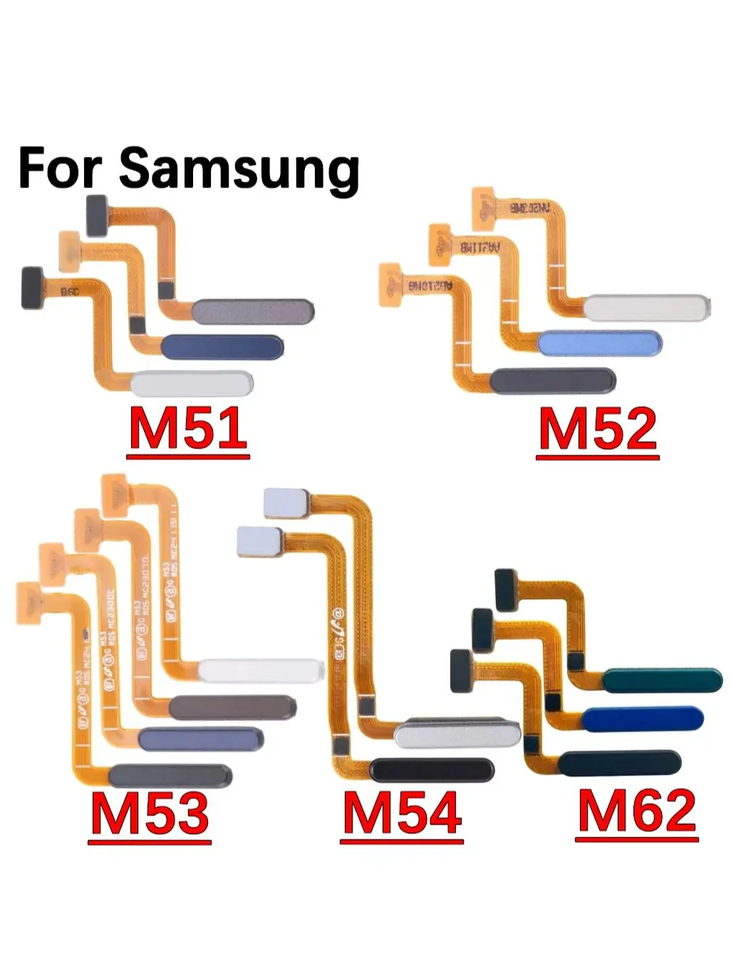 Przycisk zasilania Home Klawisz powrotu Menu Czujnik rozpoznawania identyfikacji linii papilarnych Elastyczny kabel do Samsung M51 M52 M53 M54 M62 5G — zdjęcie produktu 7