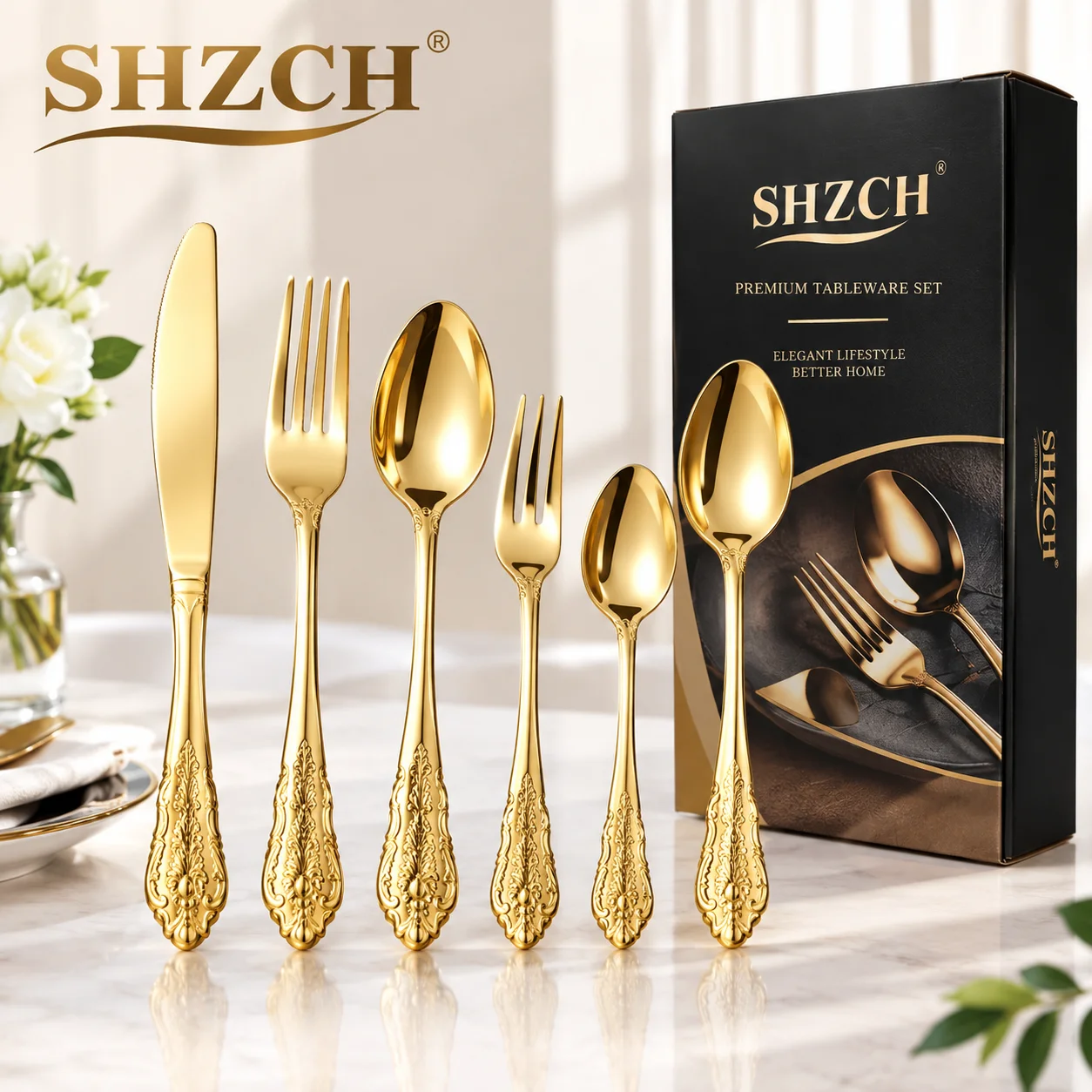 럭셔리 24피스 골드 커트러리 세트 |   빈티지 엠보 - Vintage Collectible Spoons 리뷰 및 가격