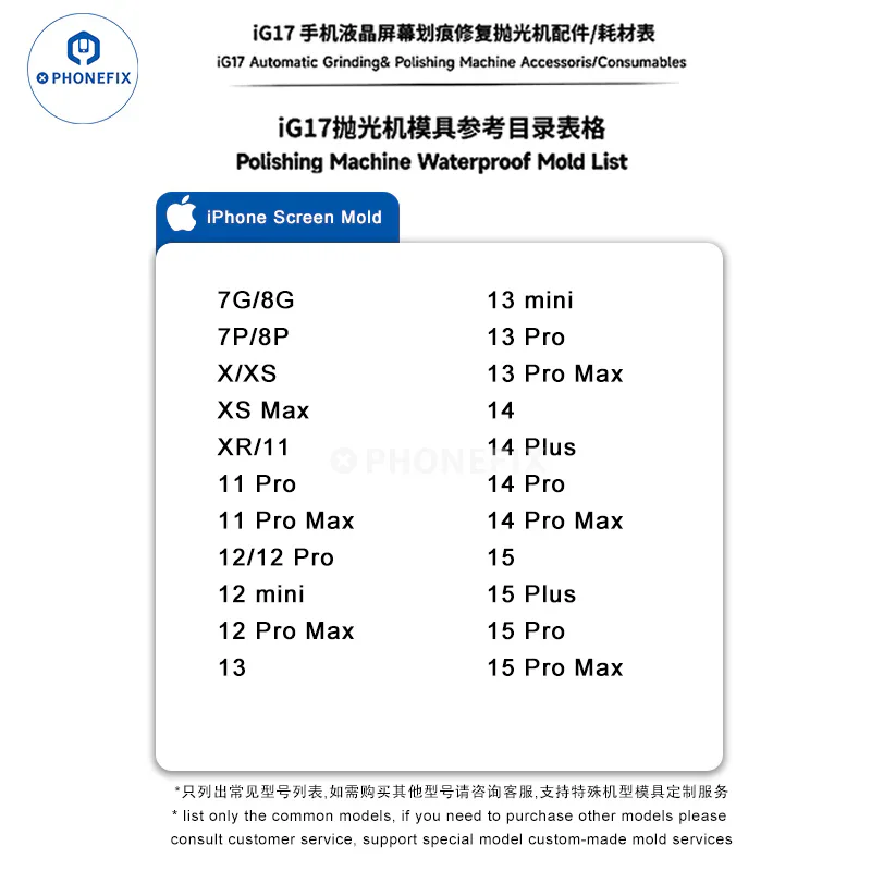 Imagem -05 - Ifixes-tela de Polimento Moagem Máquinas Molde Ig17 Tbk 938 938m 938l 938f Molde para Iphone 8x11 12 13 14 15 Pro Max