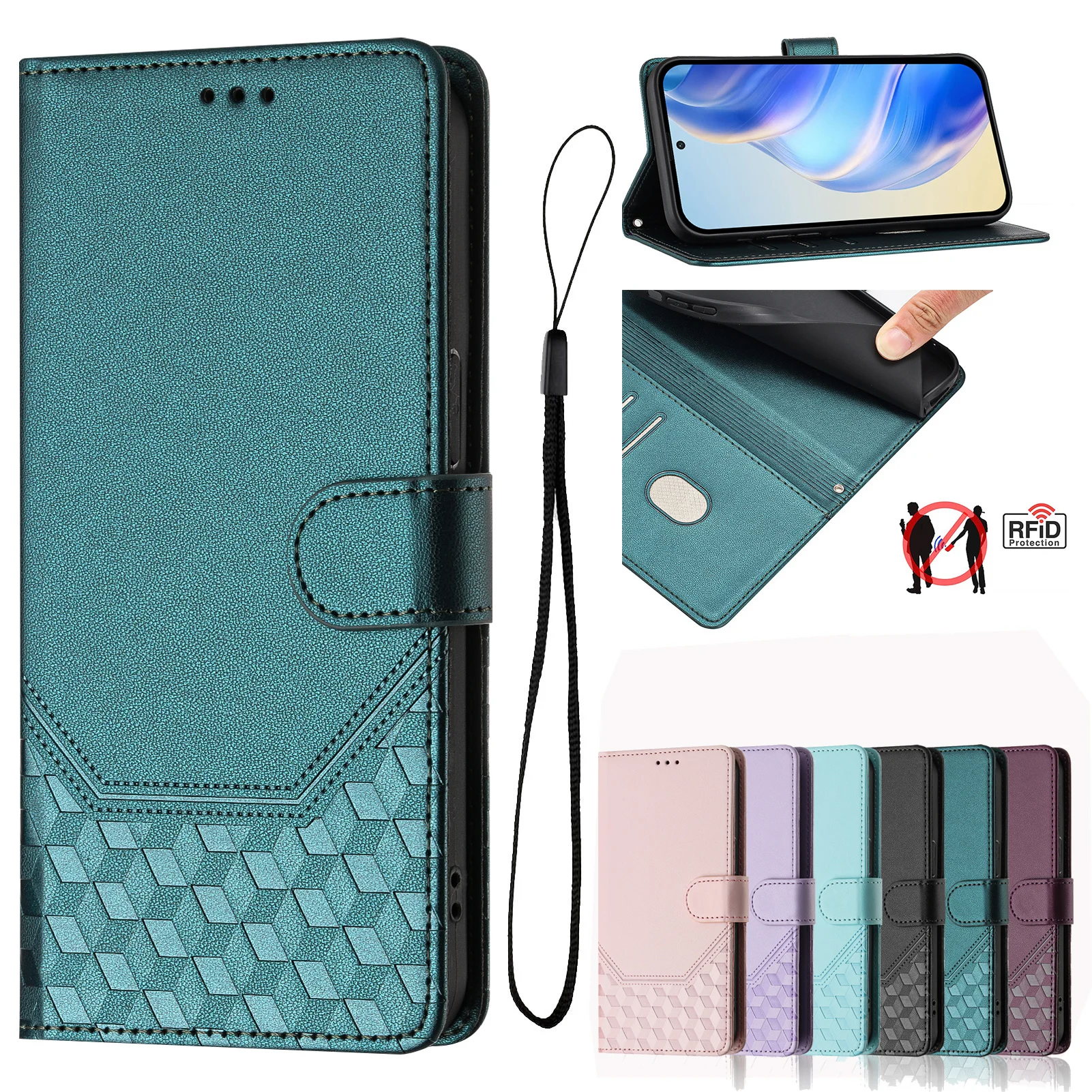 RFID Blocking Phone Case For Blackview Wave 10 8C 9C 7C 6C Color Shark 9 8 6 Oscal Tiger Wallet Funda Strap Book Leather Cover