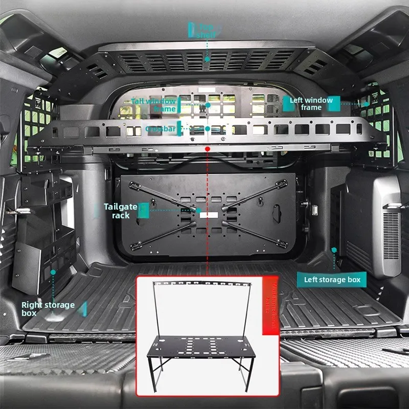 Defender 110 Trunk Expansion Rack Aluminum Cargo Shelf Storage Organizer for Land Rover 2020+