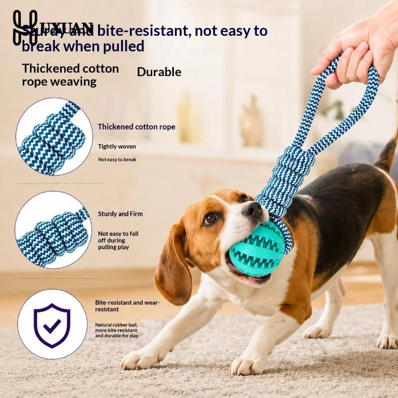 Interactive Tug Toy Rope with Dental Ball for Dogs Chewing Enhances Health and Playtime