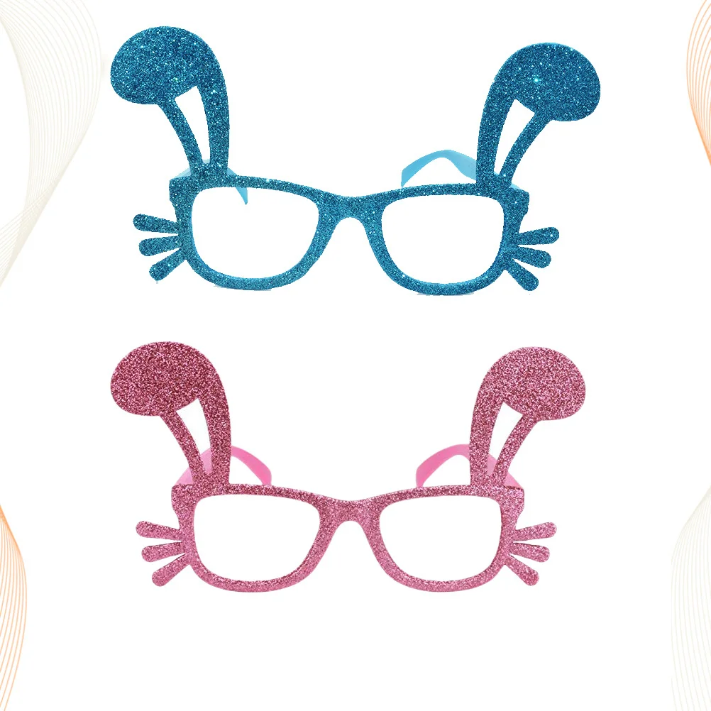 

2Pcs Cartoon Rabbit Glasses Creative Funny Lightweight Eyeglasses Party Decoration Soft Texture Costume Gifts Rabbit Glasses