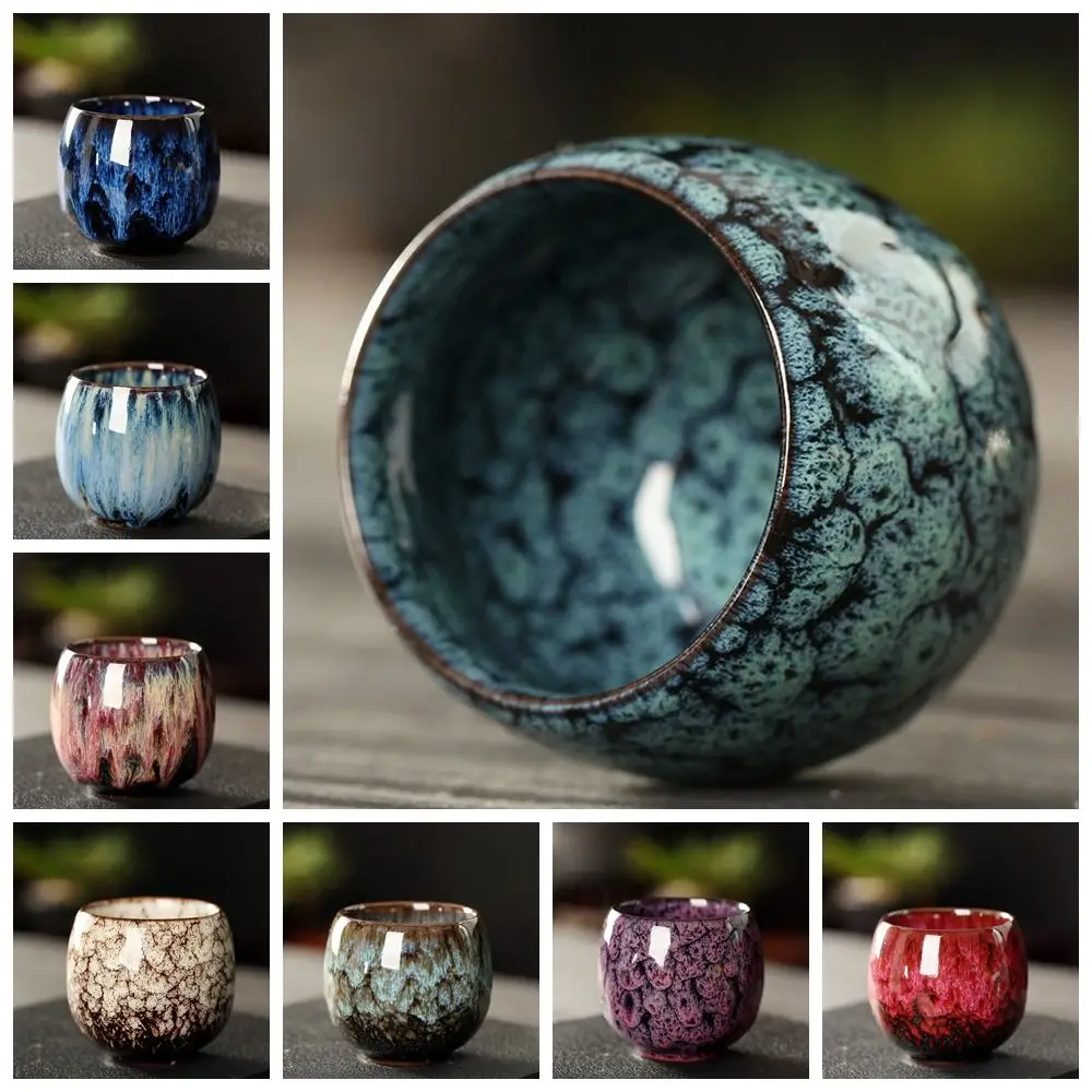 Creative Kung Fu Ceramic Teacup Drinkware Porcelain Tea Bowl Pottery Kiln Transformation Water Cup