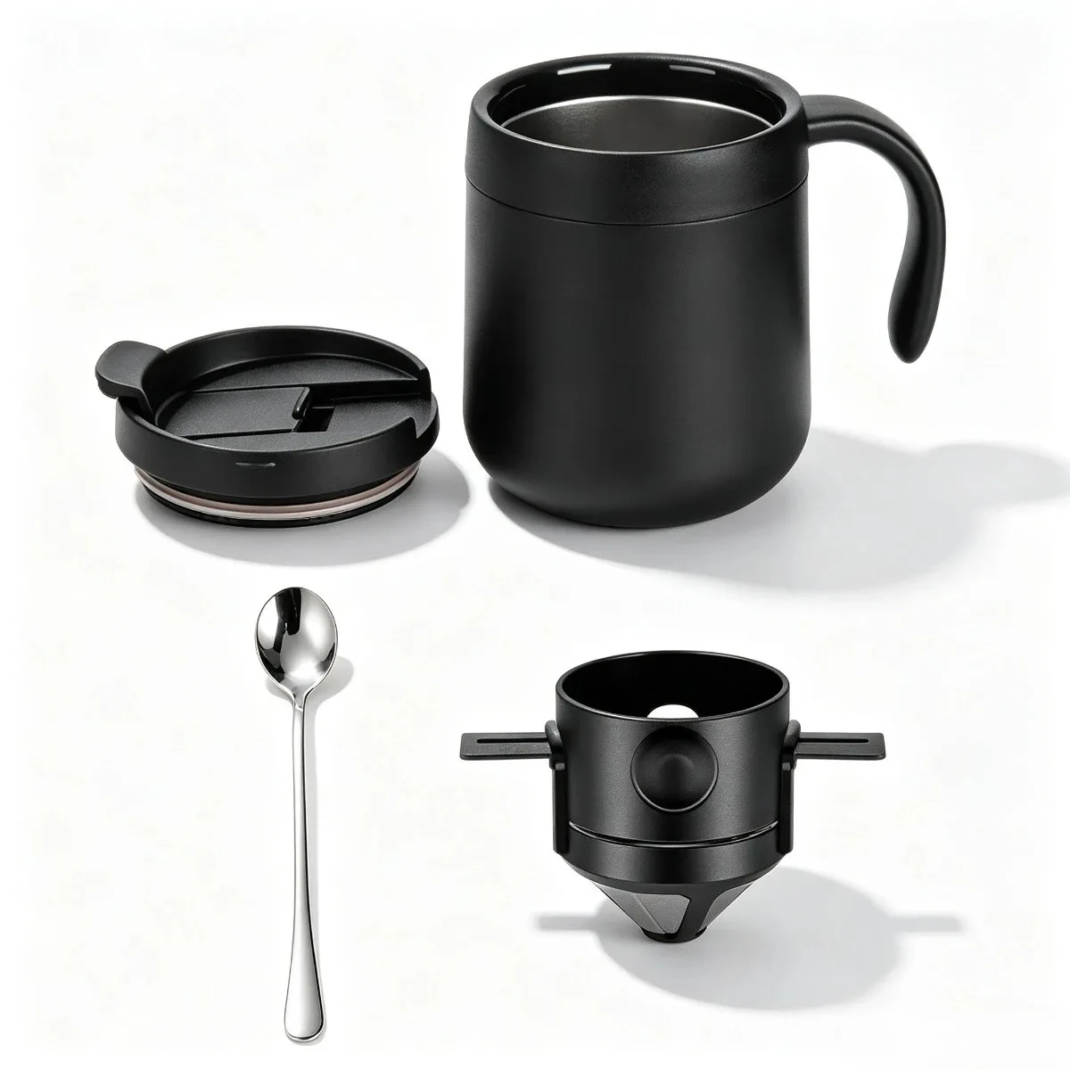 350/550ml Stainless Steel Coffee Mug Insulated Thermos Cup with Handle Travel Tumbler Tea Coffee Leakproof Office Home Daily Use