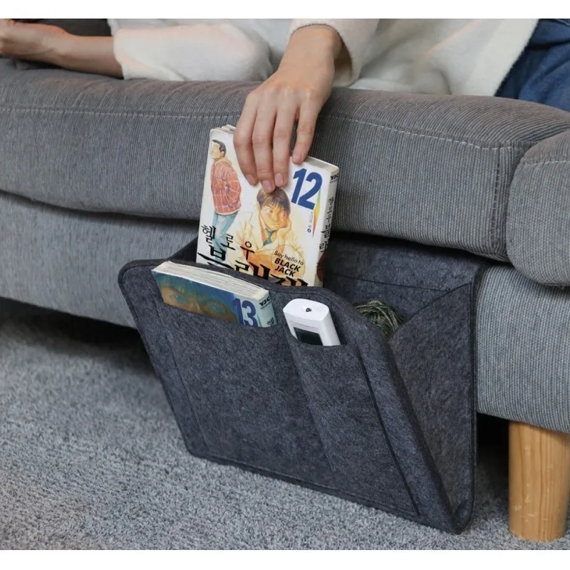 Storage Hang Bag Felt Dormitory Bed Sofa Bedroom Carpet Store Content For CD Magazines, Stationery Pad Mobile Phones Sundries