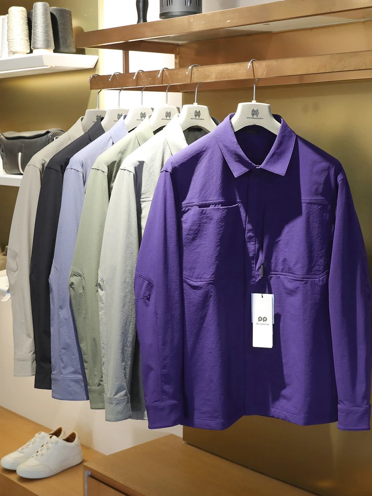 

Outdoor Spor Men's irt Jaet Lightweight Water-Resistant Qui-Dry Breathable Loose Fit Functional Sle Long Sve