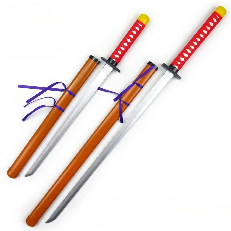 105 cm/41.34in Bamboe Cosplay Zwaarden Samurai Anime Randapparatuur Model Props Wapens met Schede Ornamenten Ambachten Speelgoed Vakantie Cadeau