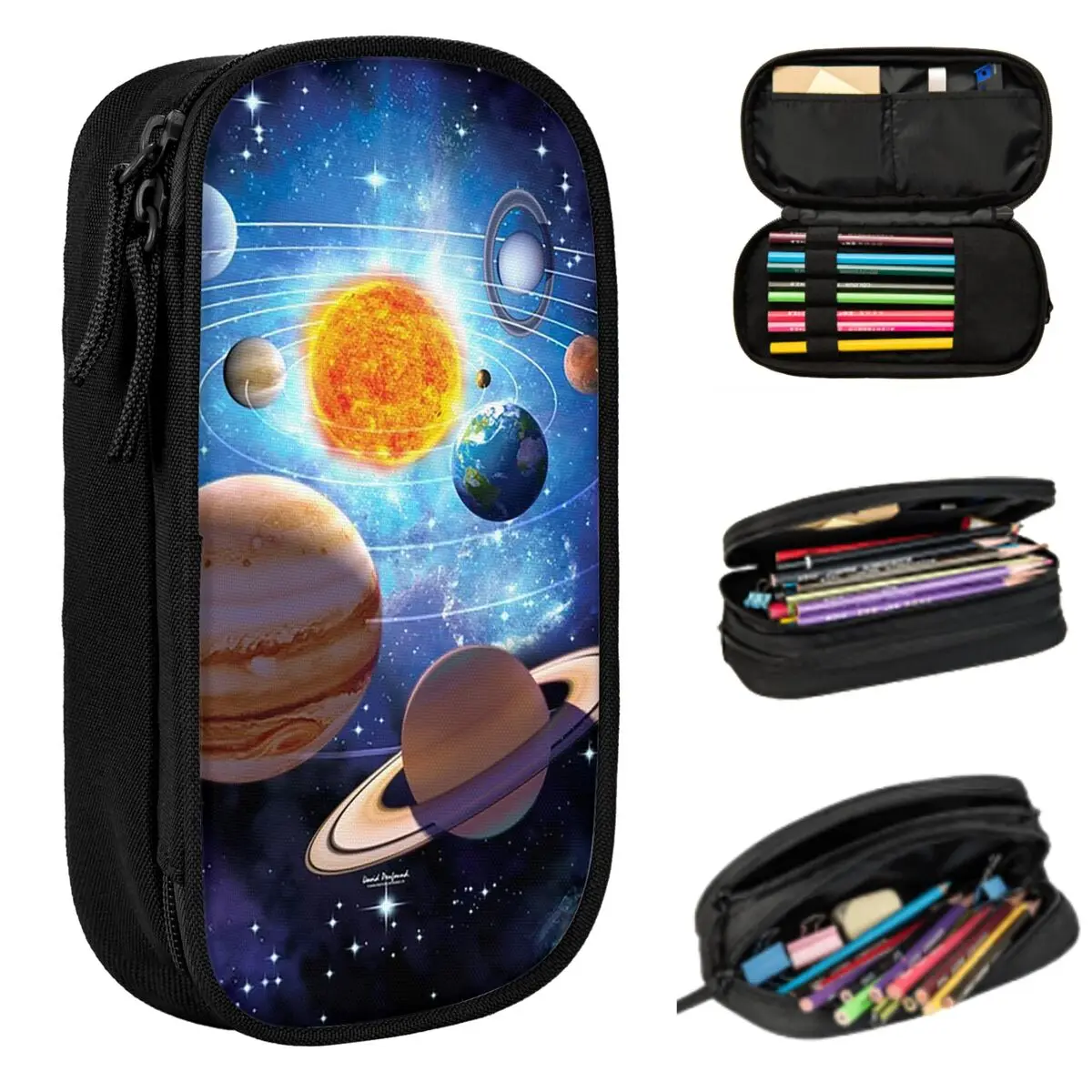 Solar System Space Planets Universe Pencil Case for Studen School Pen Box Pencil Bag Stationery Supplies Pen Holder Bag