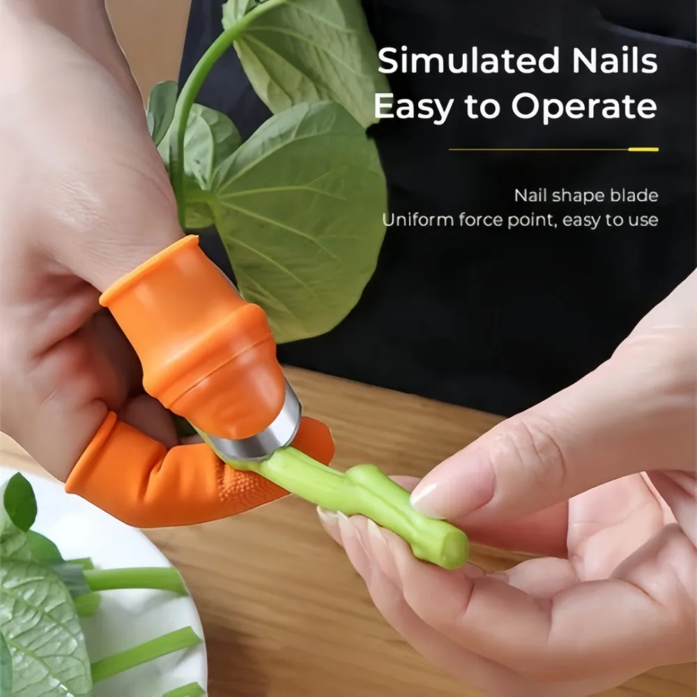 Vegetable Picking Stainless Steel Thumb Knife Comfortable Fit Nailand Finger Protection Supplies Garden Harvest Trimming Tool