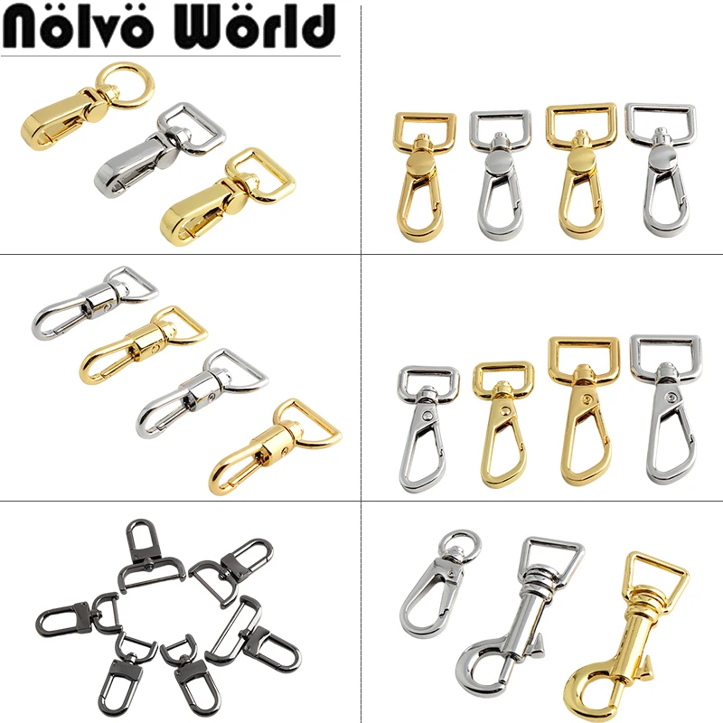 8-12-13-16-19MM Metal Buckles For Webbing Shoulder Bags Strap Belt Swivel Claps Lobster Clips Snap Hook DIY Hardware Accessories