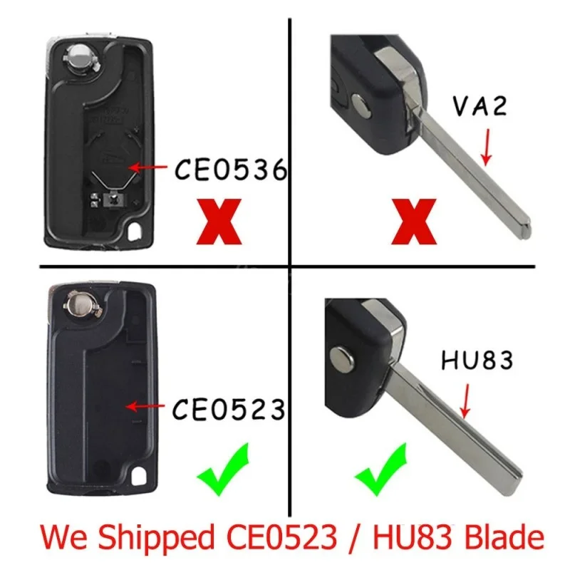 3 Button Van Key Fob Case Replacement Key Shell For Citroen Berlingo Peugeot Partner Fiat Scudo CE0523 649095 6554XG 6490E0