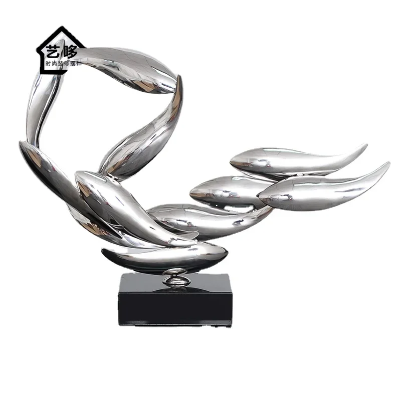 YY Stainless Steel Sculpture Artwork Fish Creative Soft Home Decoration