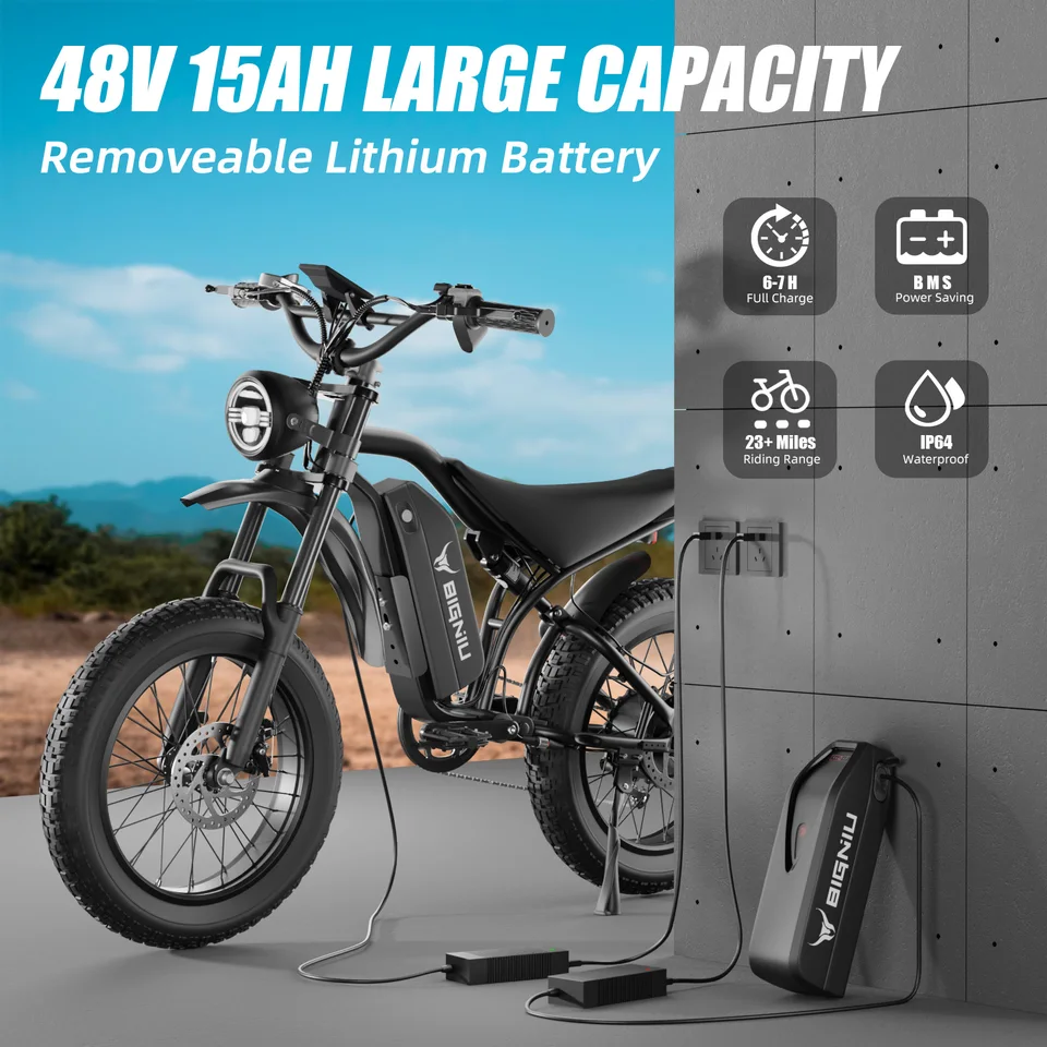 【BIGNIU】BG-S Electric Bike – Powerful Motor, Full Suspension, Long Range, All-Terrain eBike for Adults image 7