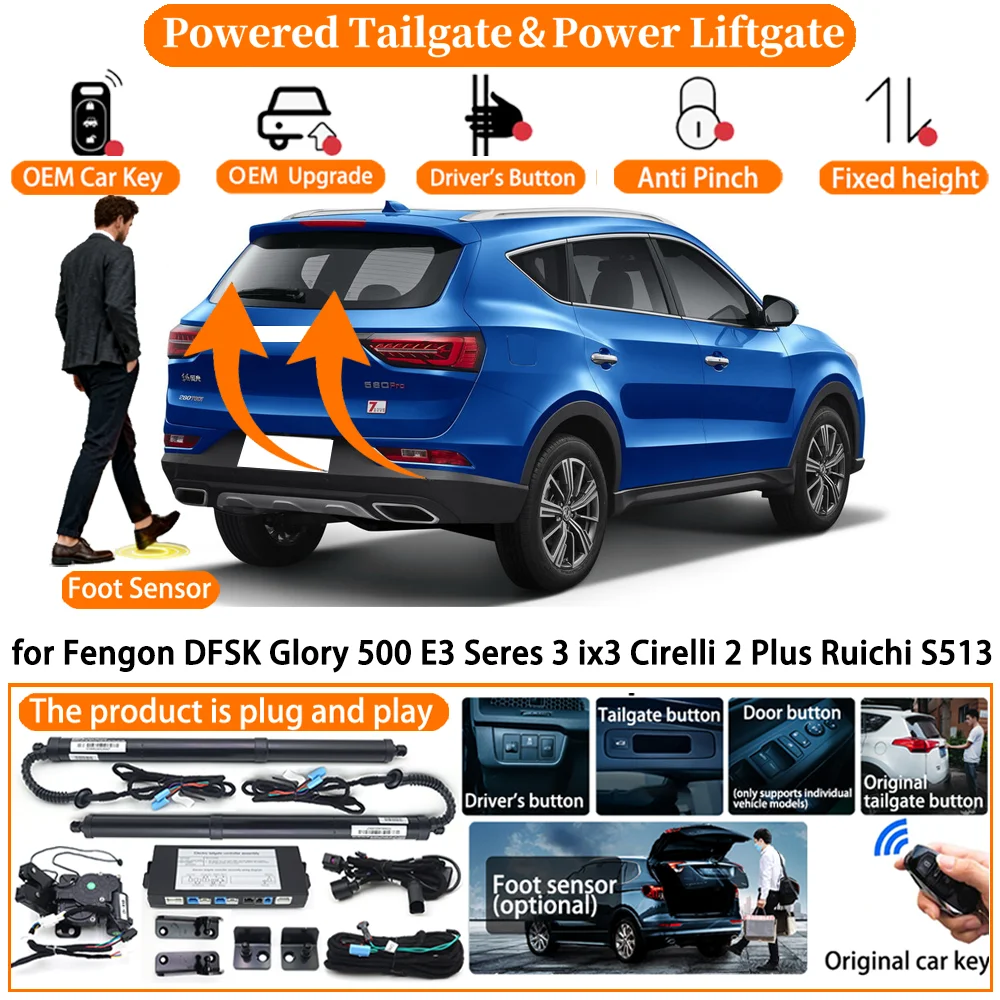 

Car Powered Tailgate system for Fengon DFSK Glory 500 E3 Seres 3 ix3 Cirelli 2 Plus Ruichi S513 Auto Electric Power Tailgate kit
