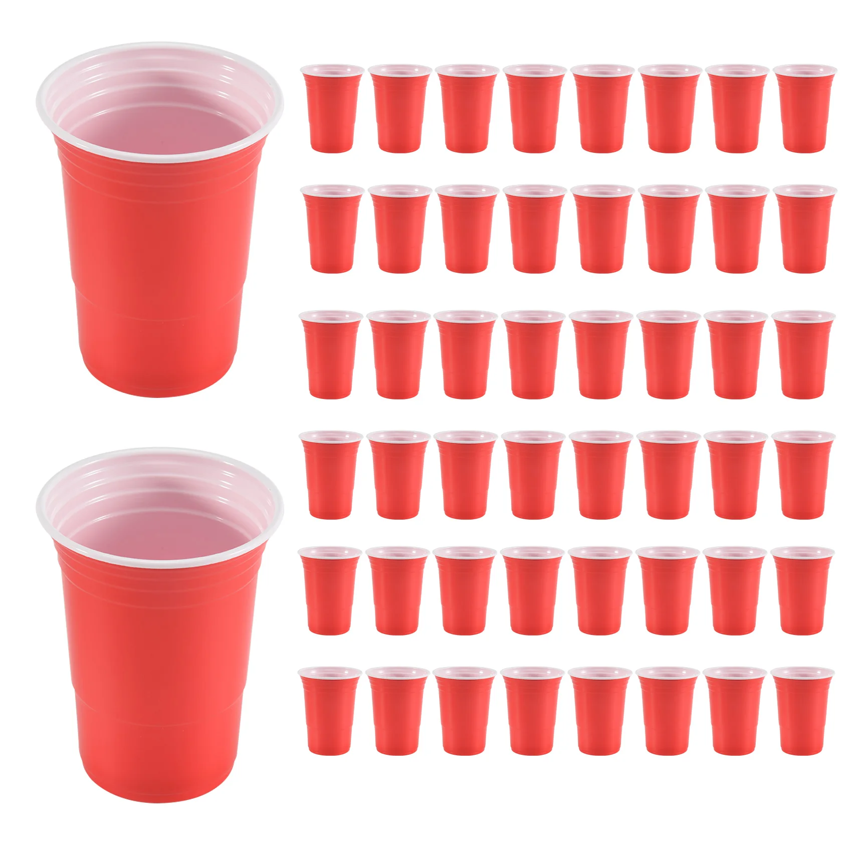 أكواب للاستعمال مرة واحدة 50 قطعة/المجموعة 450 مللي كوب بلاستك أحمر للاستعمال مرة واحدة كوب بار لوازم المطاعم لـ