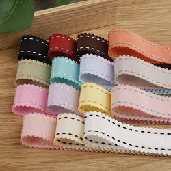 5Yards Candy Color Jump Dots Wavy Edge Grosgrain Ribbon for Clothing Sewing Gift Wrapping DIY Hair Bows Hat Decor Craft Supply