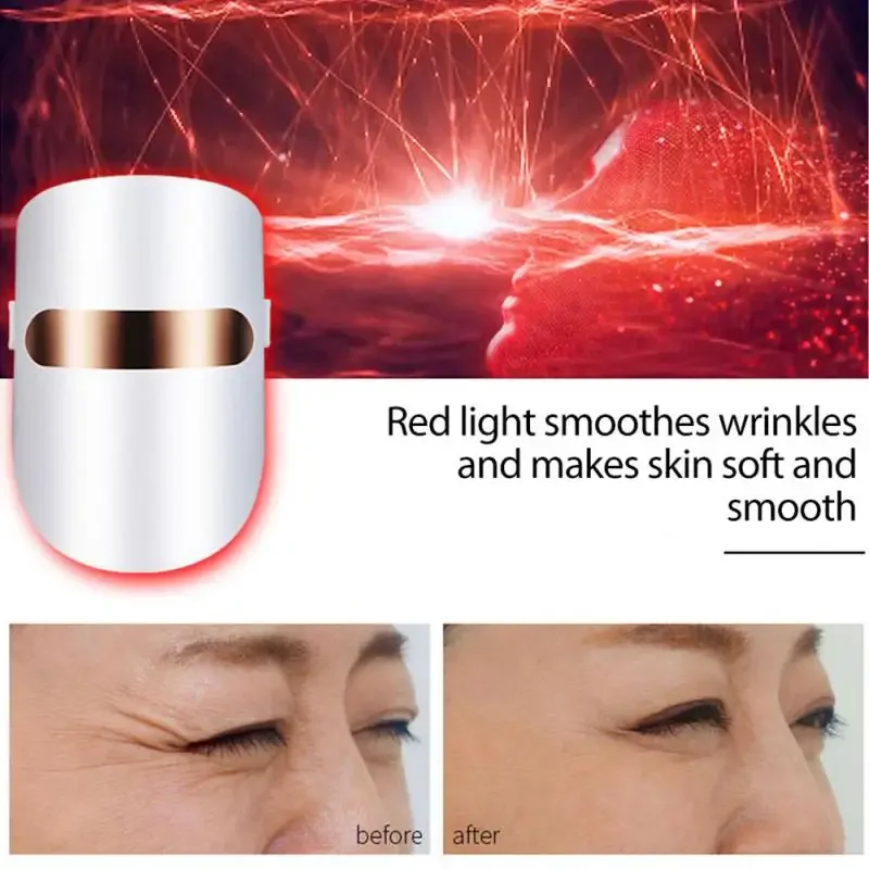 Schoonheidsapparaat Gezichtsmasker Fotontherapie Anti Rimpel Oog Huidverzorging Trillingen Massager Gezicht Lifting Anti Acne Witter Thuisgebruik