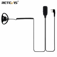 Retevis EEK017 2Pin Earpiece VOX/PTT Switch D-Shape Headset for Baofeng UV 5R Retevis RB618 H777 RT622 RT81 RT3S Walkie Talkie