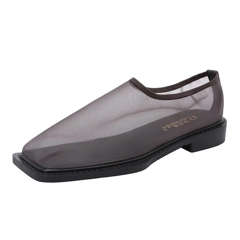 

Mesh Breathable Mules Sandals Women Low Heel Comfort Women Shoes Summer Square Toe Casual Flats Mary Jane Shoes Zapatos De Mujer