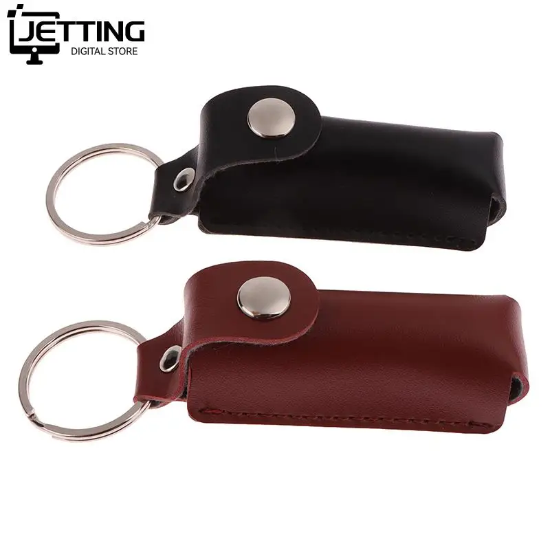 USB Case Protective Bag Portable Pocket Leather Key Ring For Usb Flash Drive