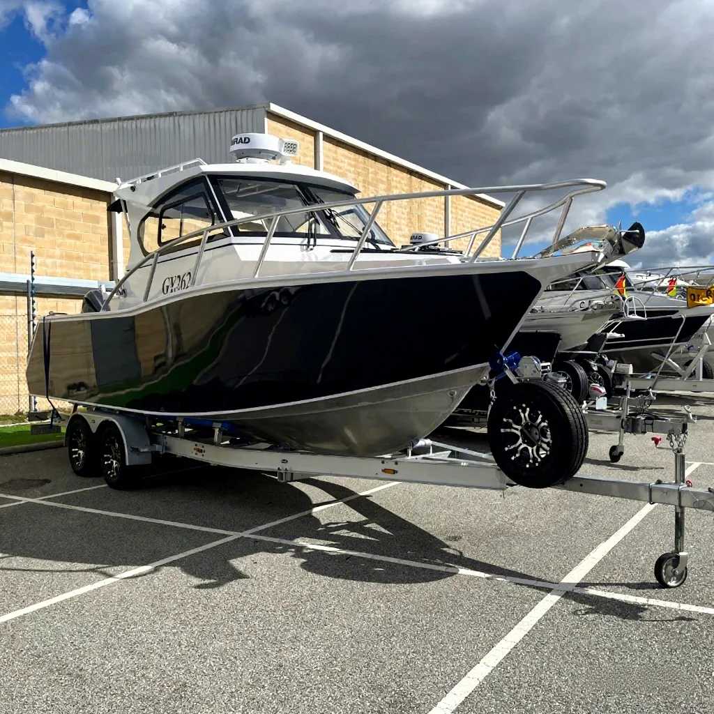New China Aluminum Speed Fishing Boat and Yacht 7.5m with 300HP Outboard Engine for Sale