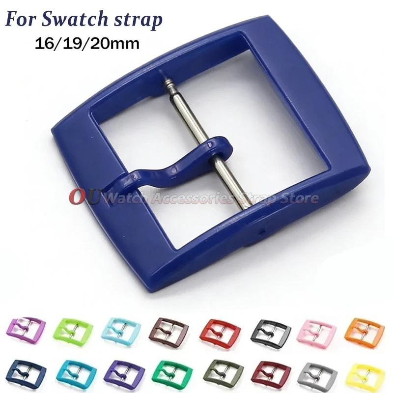 1pcs Plastic Watch Clasp 16 19 20mm for Swatch Silicone Strap Colorful Watch Band Pin Buckle Women Wen Watch Button Accessories