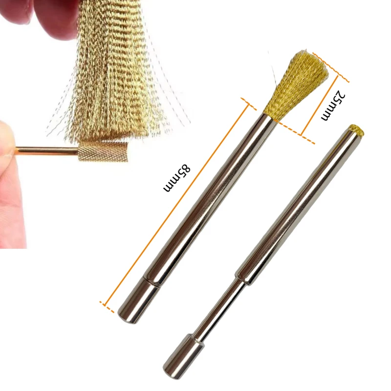 

1Pcs Stainless Steel Telescopic Pole Bur Cleaning Brush Drill Brush Dental Wire Brush Drill Bit Clean Tool
