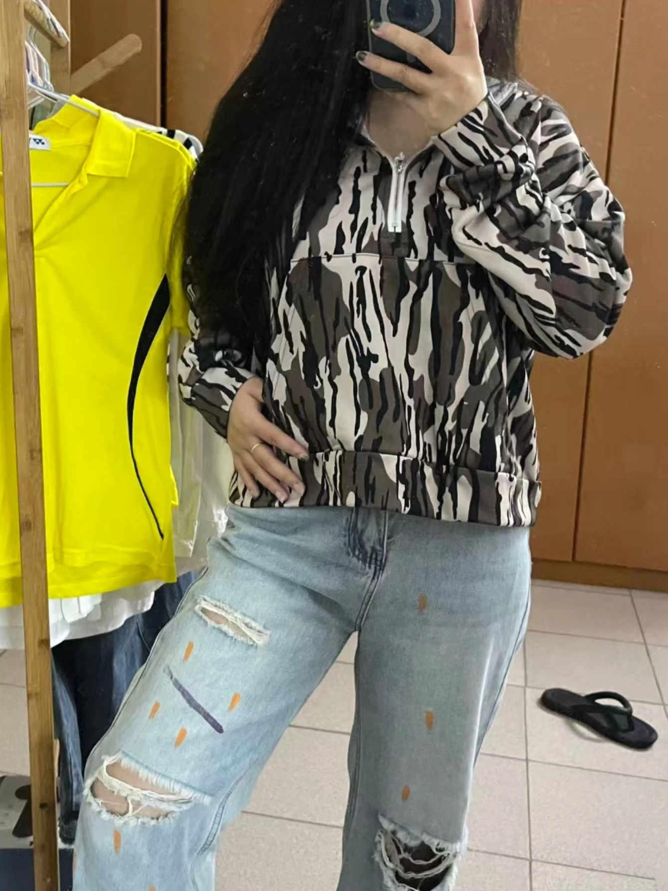 كامو زمم هوديي للنساء ربع الرمز البريدي هوديي سترة التكتيكية نمط اقتصاص الرياضة البلوز #4