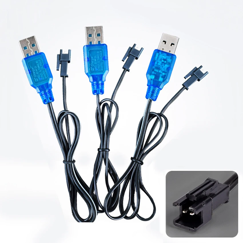 1 قطعة 3.7 فولت SM شاحن بطارية ليثيوم شاحن يو اس بي SM إلى الأمام التوصيل لعبة كهربائية USB كابل شحن أجزاء #5