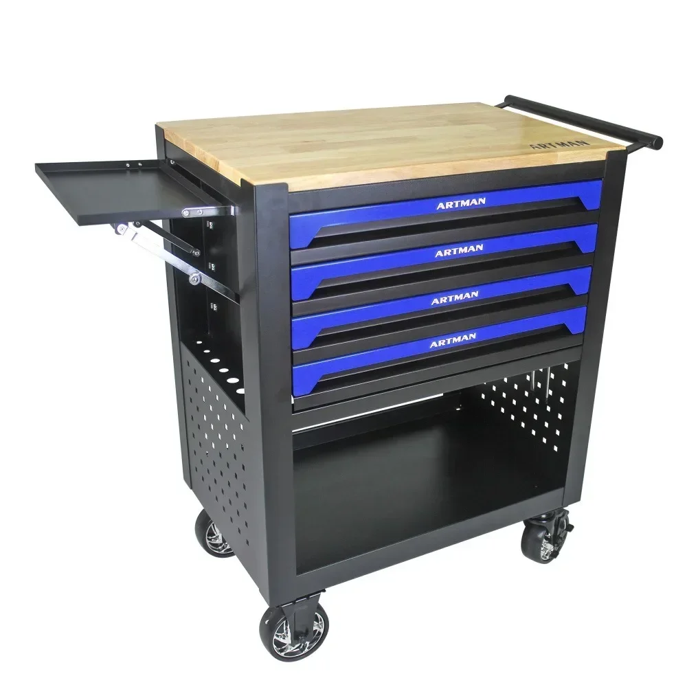 Rolling Tool Chest with 4-Drawer, Box Tool Storage Cabinets for Garage, Warehouse, Repair Shop, Multifunctional Tool Cabinets