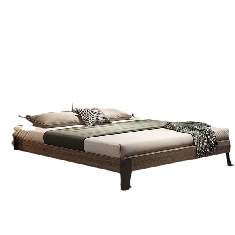 

Solid wood bed, modern simple double bed, family rental room