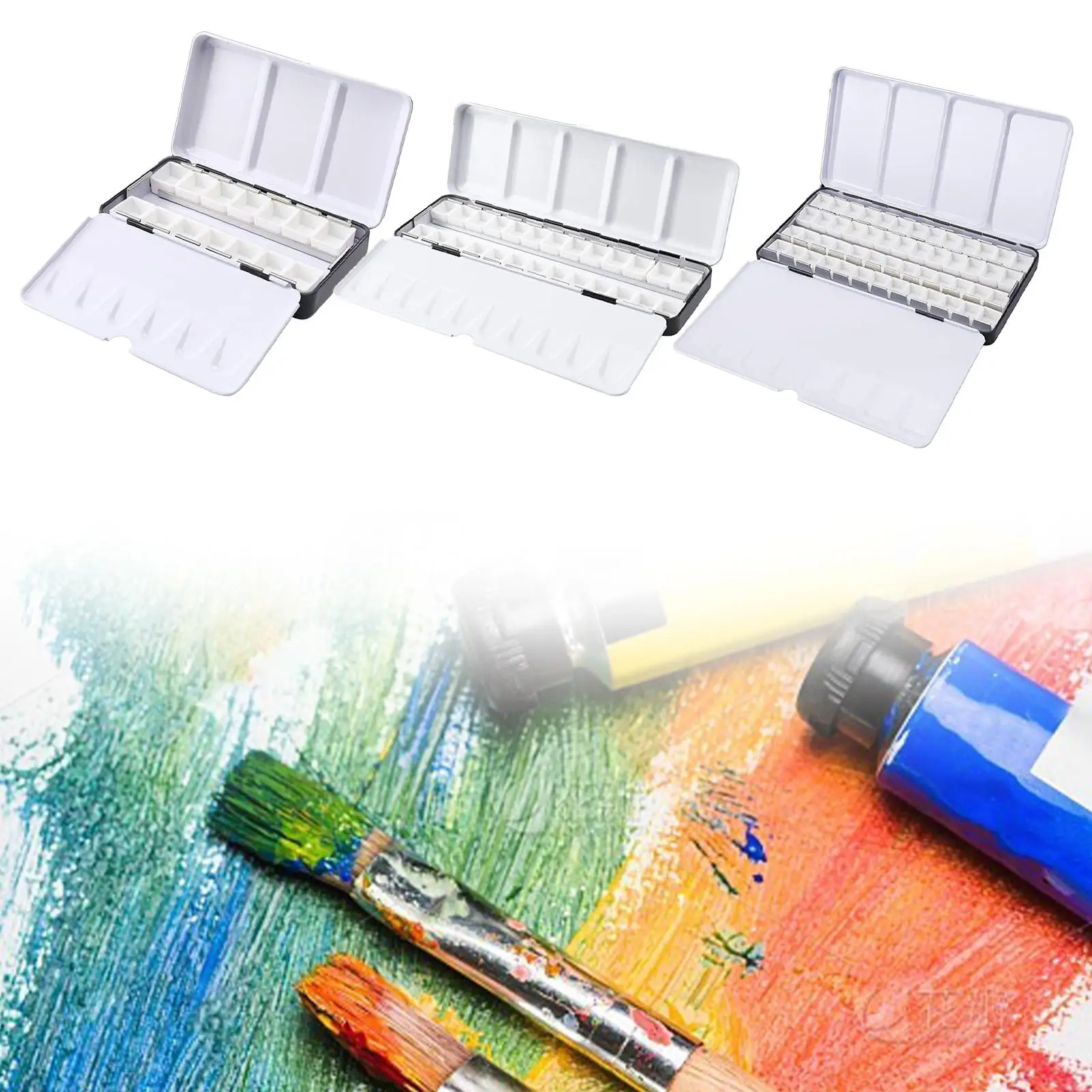 Watercolor Palette Metal Watercolor Tin Metal Paint Box Paint Box for Travel DIY Water Colour Oils Paints Color Mixing Painting