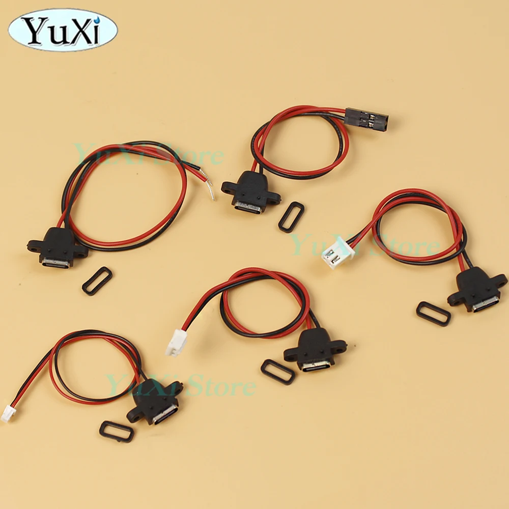 1Pc Type-C Female Chassis 2 Pin USB C Female Socket Connector Waterproof Jack Plug Charging Charge