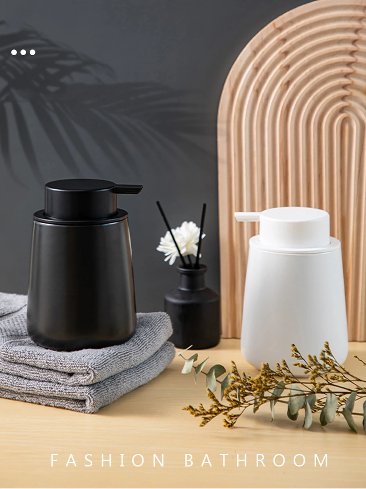 

400mlCeramic Hand Liquid Soaps Dispenser Bottle Foam Formation Leak-Proof Press Type Cosmetic Containers Black White Grey