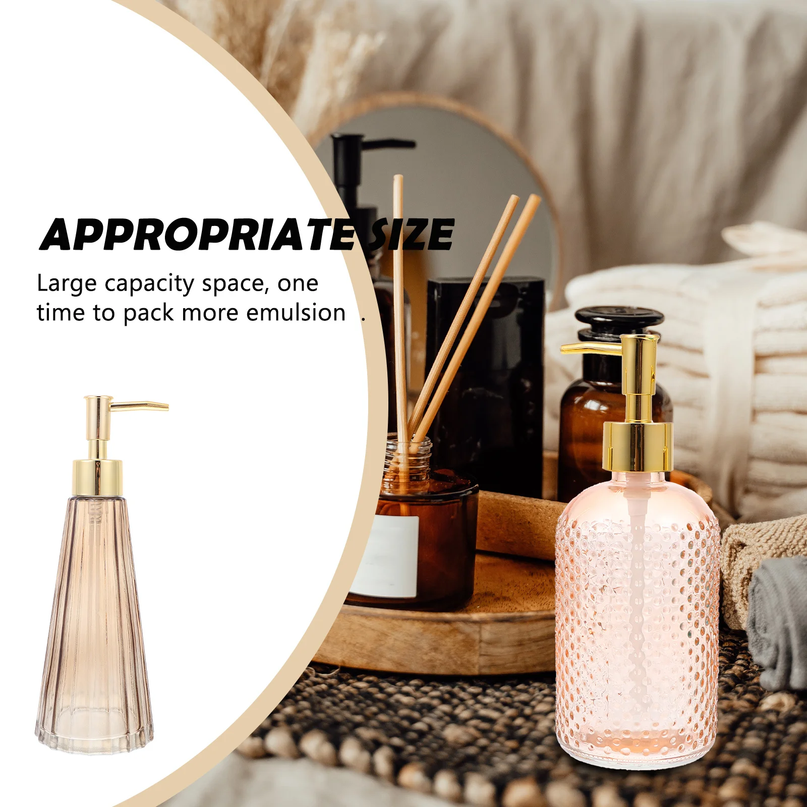 

3Pcs Press Pump Empty Dispenser Bottles Travel Home Bathroom Portable Lotion Soap Containers Sub-Packaging Bottles