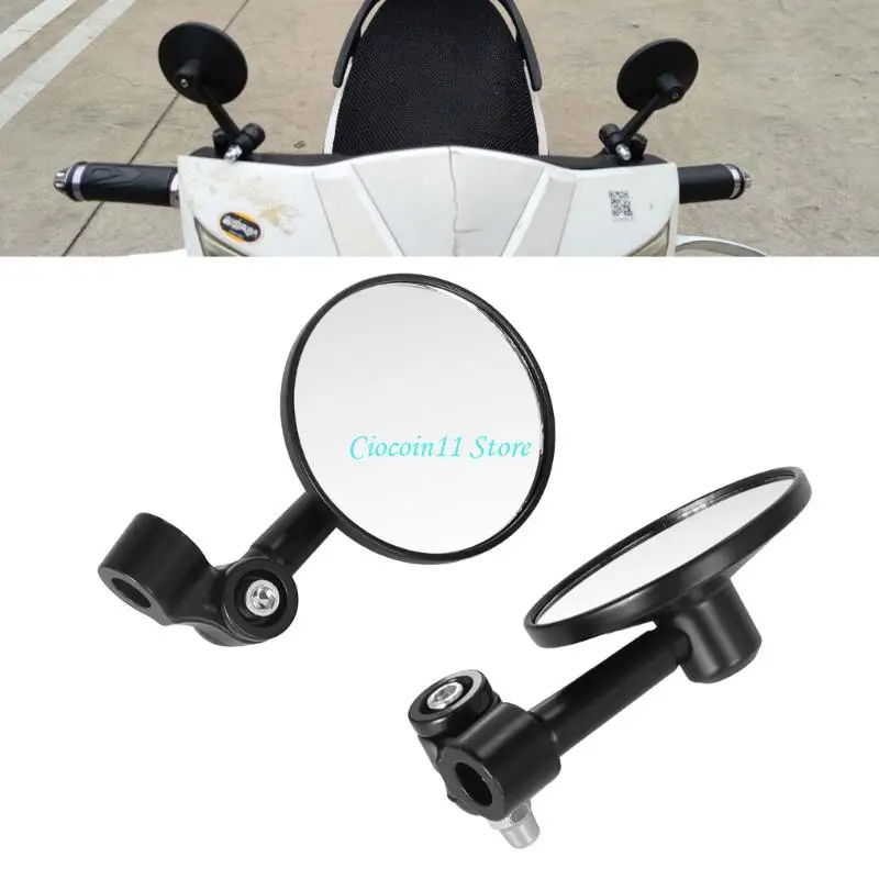 Y1UB Motorcycle Rear View Mirror Adjustable Rotating Handlebar Side Mirror